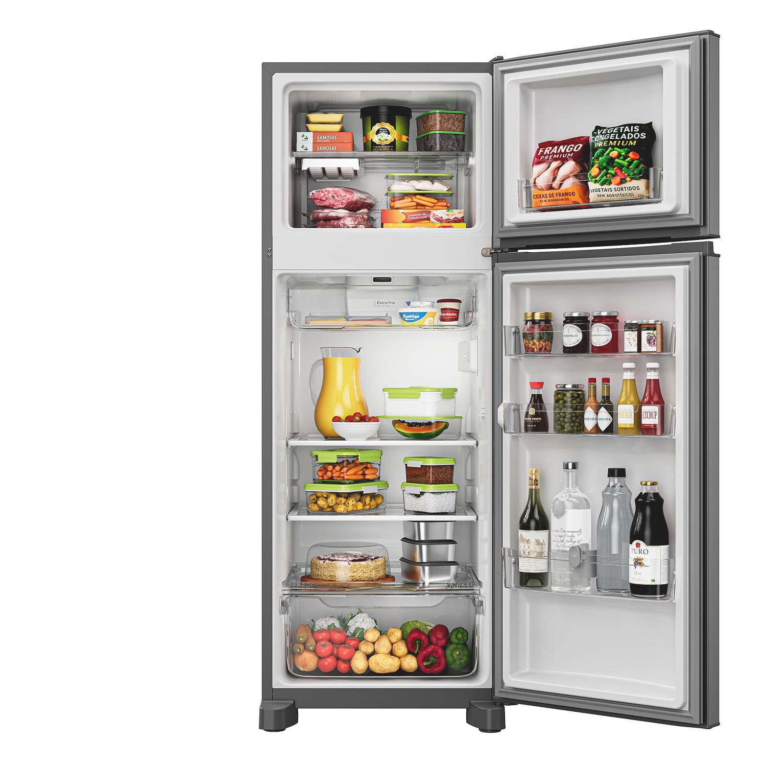 Geladeira Duplex Consul CRM40MK 333L Frost Free Inox - 110V - 2