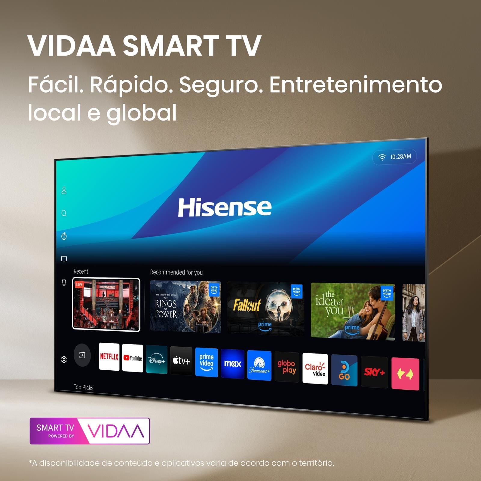 Smart TV 75” 4K Hisense 75A6NV DLED DTS VirtualX Vidaa U9 Preto - 1