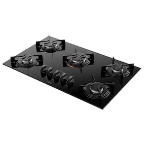Cooktop a Gás Atlas U Top 5 Bocas Mesa de Vidro Preto Bivolt - 1