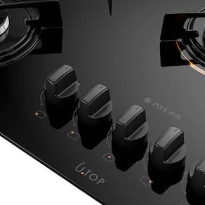 Cooktop a Gás Atlas U Top 5 Bocas Mesa de Vidro Preto Bivolt - 2