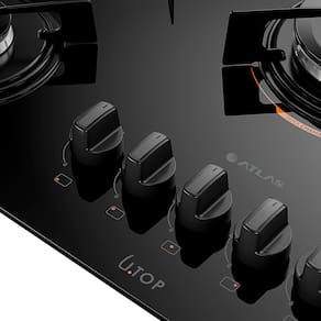 Cooktop a Gás Atlas U Top 5 Bocas Tripla Chama Mesa de Vidro Preto Bivolt - 2