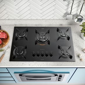 Cooktop a Gás Atlas U Top 5 Bocas Tripla Chama Mesa de Vidro Preto Bivolt - 3