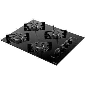 Cooktop a Gás Atlas U Top 4 Bocas Mesa de Vidro Preto Bivolt - 1