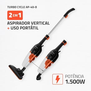 Aspirador Vertical Mondial AP40B 2 em 1 1500W Filtro Ciclone Lavável Preto e Laranja - 110V - 2