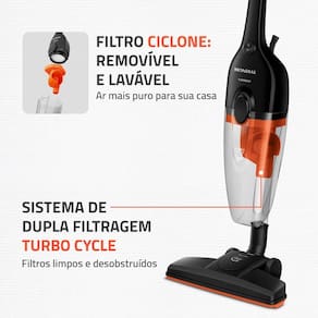 Aspirador Vertical Mondial AP40B 2 em 1 1500W Filtro Ciclone Lavável Preto e Laranja - 110V - 3