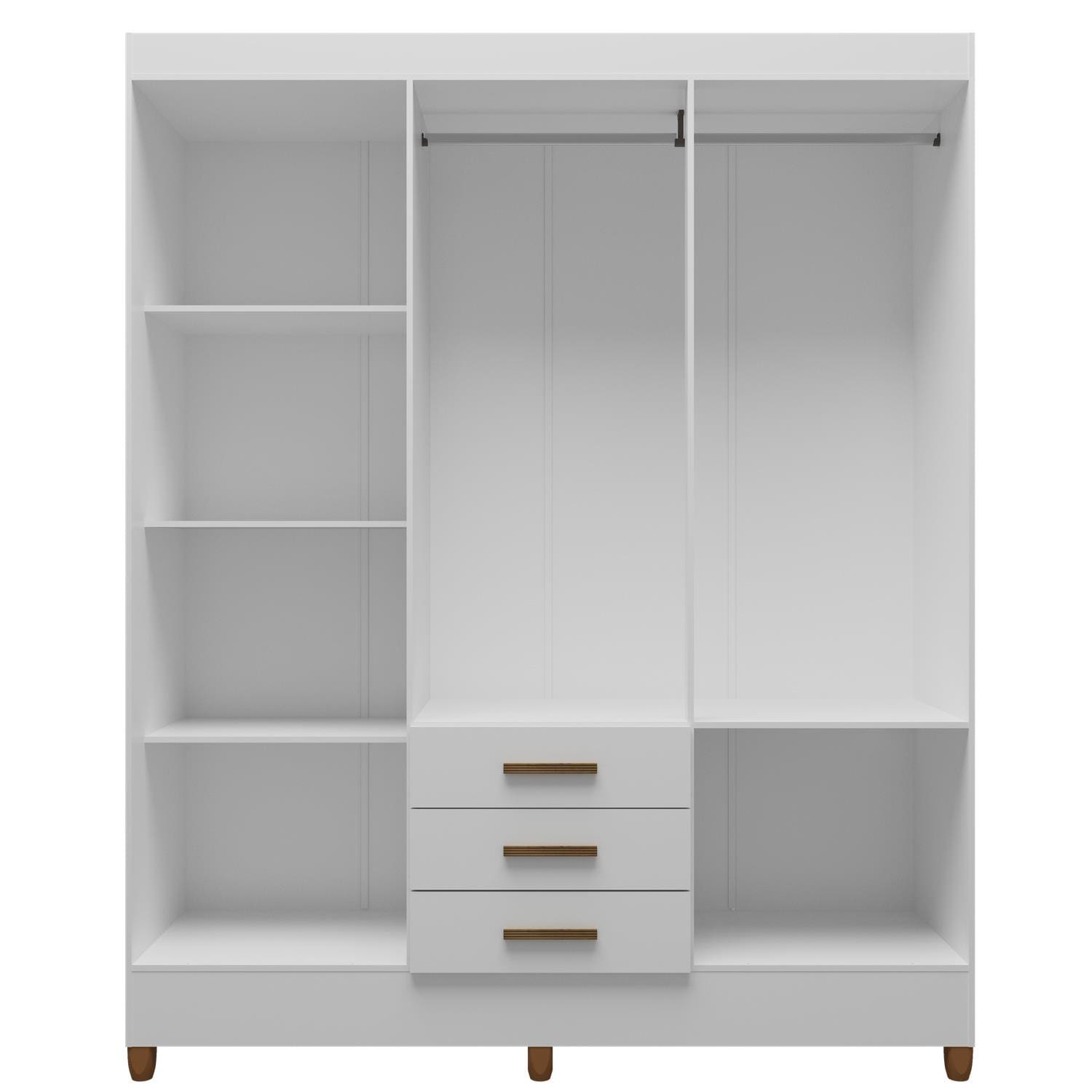 Guarda-Roupa Casal Bartira New Olimpia Plus 204x165cm 6 Portas 3 Gavetas - Branco - 3