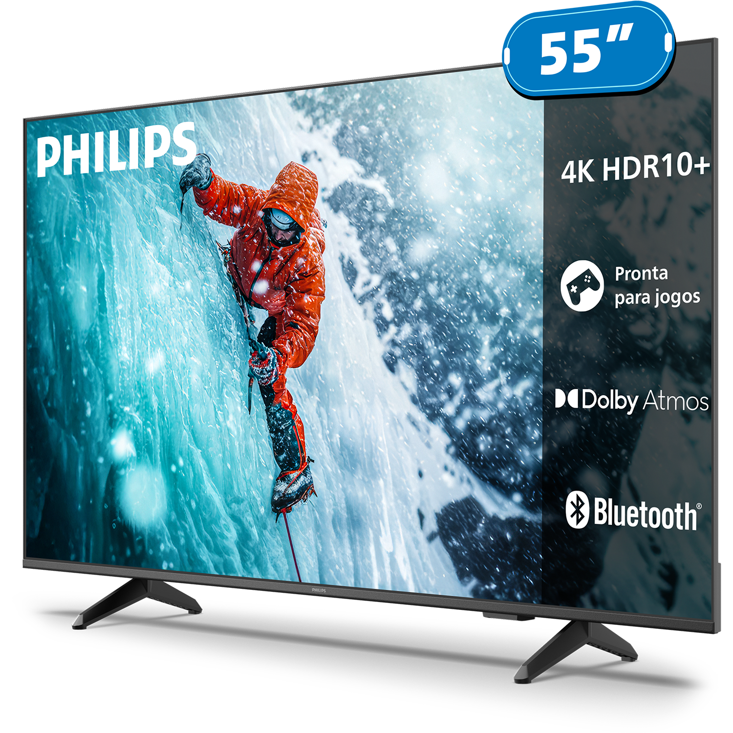 Smart TV 55" 4K Philips 55PUG7300/78 Titan OS Pixel Precise UHD Comando de Voz Preta - 1
