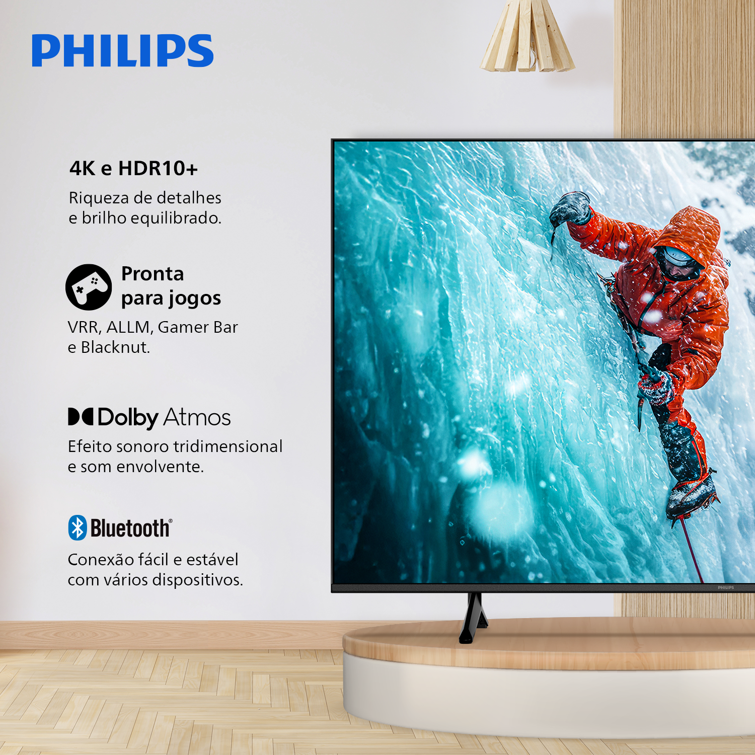 Smart TV 55" 4K Philips 55PUG7300/78 Titan OS Pixel Precise UHD Comando de Voz Preta - 2