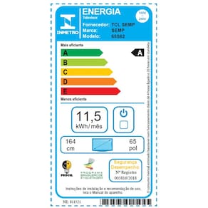 Smart TV 65" 4K Semp 65S62 Google TV Processador AiPQ Dolby Audio Preta - 3