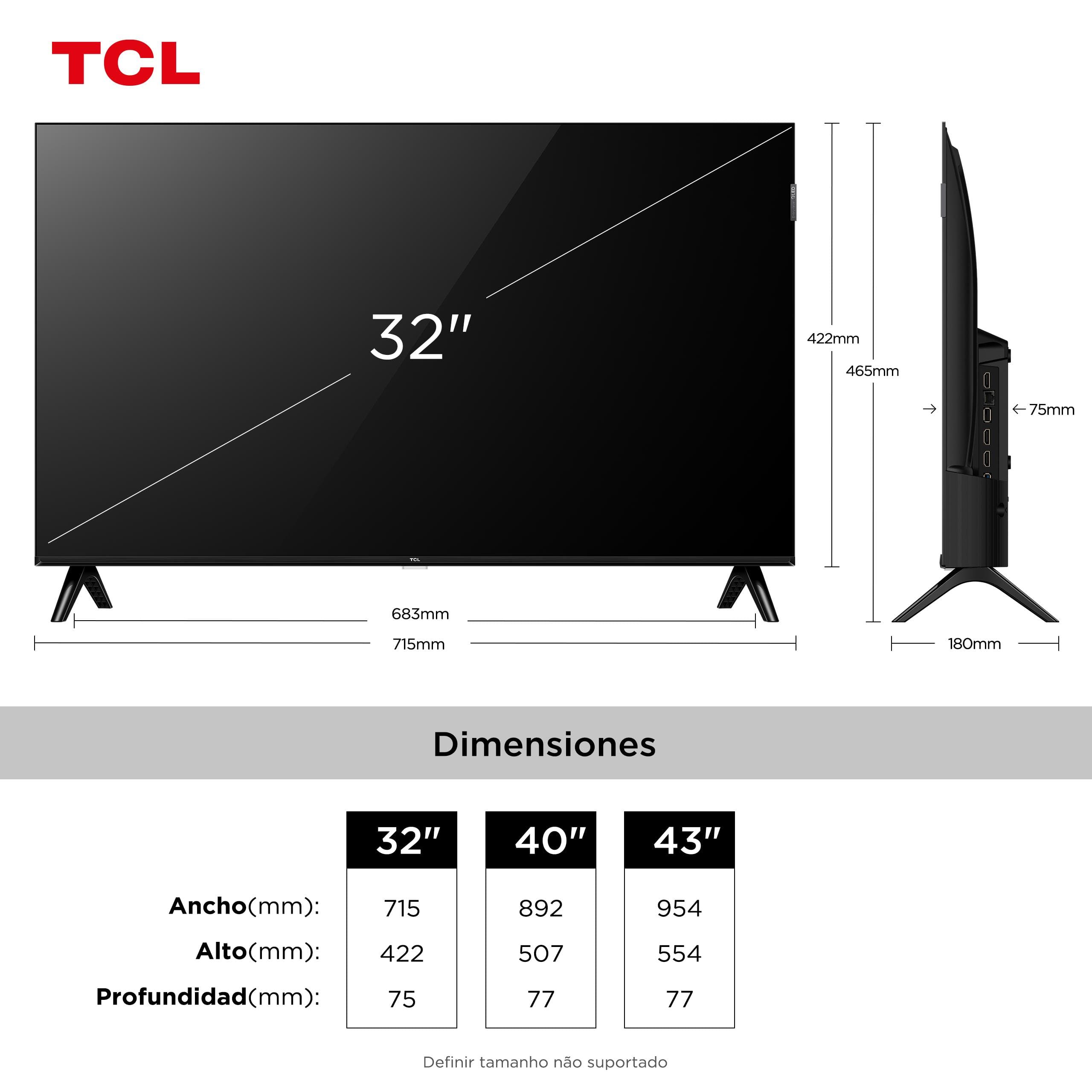 Smart TV 32” FHD TCL 32S5K QLED Dolby Audio Google TV | Uau CAIXA