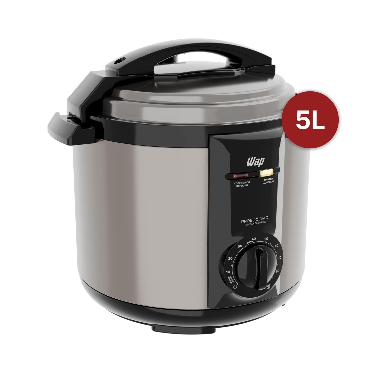 Panela de Pressão Elétrica Wap WPPE2 5L 900W Revestimento Antiaderente Gray Stone Timer Inox - 220V - 1