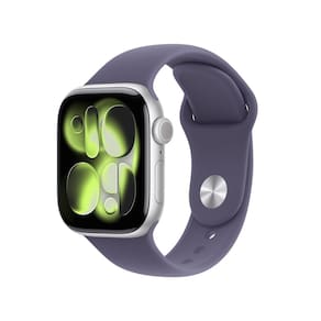 Apple Watch Series 11 GPS+ Cellular 42mm Prateada Pulseira P/M Esportiva Roxo-Névoa