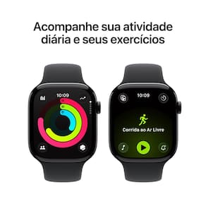Apple Watch Series 11 GPS+ Cellular 46mm Preto Brilhante Pulseira M/G Esportiva Preto - 3