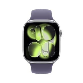 Apple Watch Series 11 GPS+ Cellular 46mm Prateado Pulseira P/M Esportiva Roxo-Névoa - 1