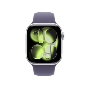 Apple Watch Series 11 GPS+ Cellular 42mm Prateada Pulseira M/G Esportiva Roxo-Névoa - 1