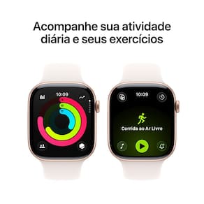 Apple Watch Series 11 GPS+ Cellular 46mm Ouro Rosa Pulseira M/G Esportiva Blush-Clara - 3
