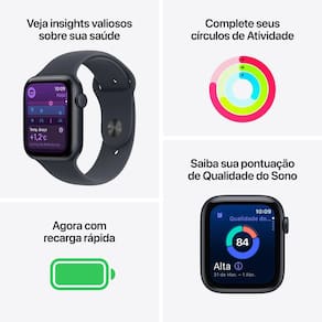 Apple Watch SE 3 GPS+ Cellular 44mm Pulseira Esportiva M/G Meia-Noite - 2