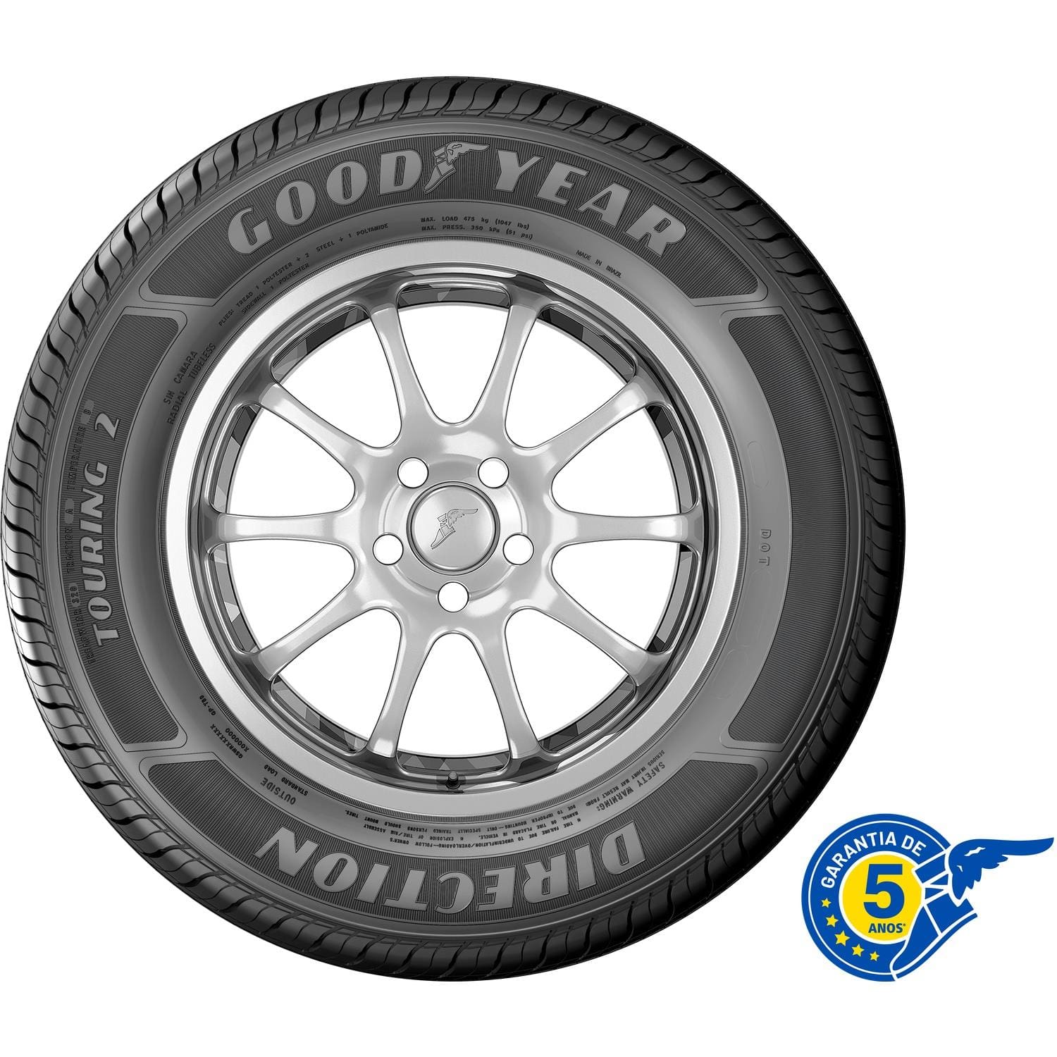 Pneu Goodyear Direction Touring 2 185/70R14 88H SL Aro 14 Treadwear 340 - 2