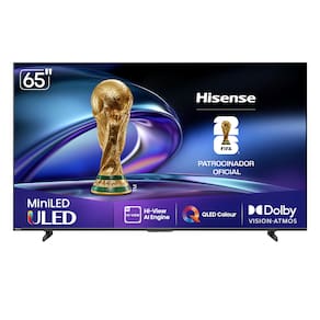 Smart TV 65” 4K UHD Hisense ULED MiniLED 65U6QV Vidaa U9 HDR10 Dolby Atmos Preta