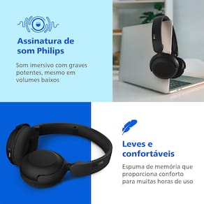 Fone de Ouvido Philips TAH2209BK/00 Headphone Bluetooth 25h Bateria Dobrável Preto - 3
