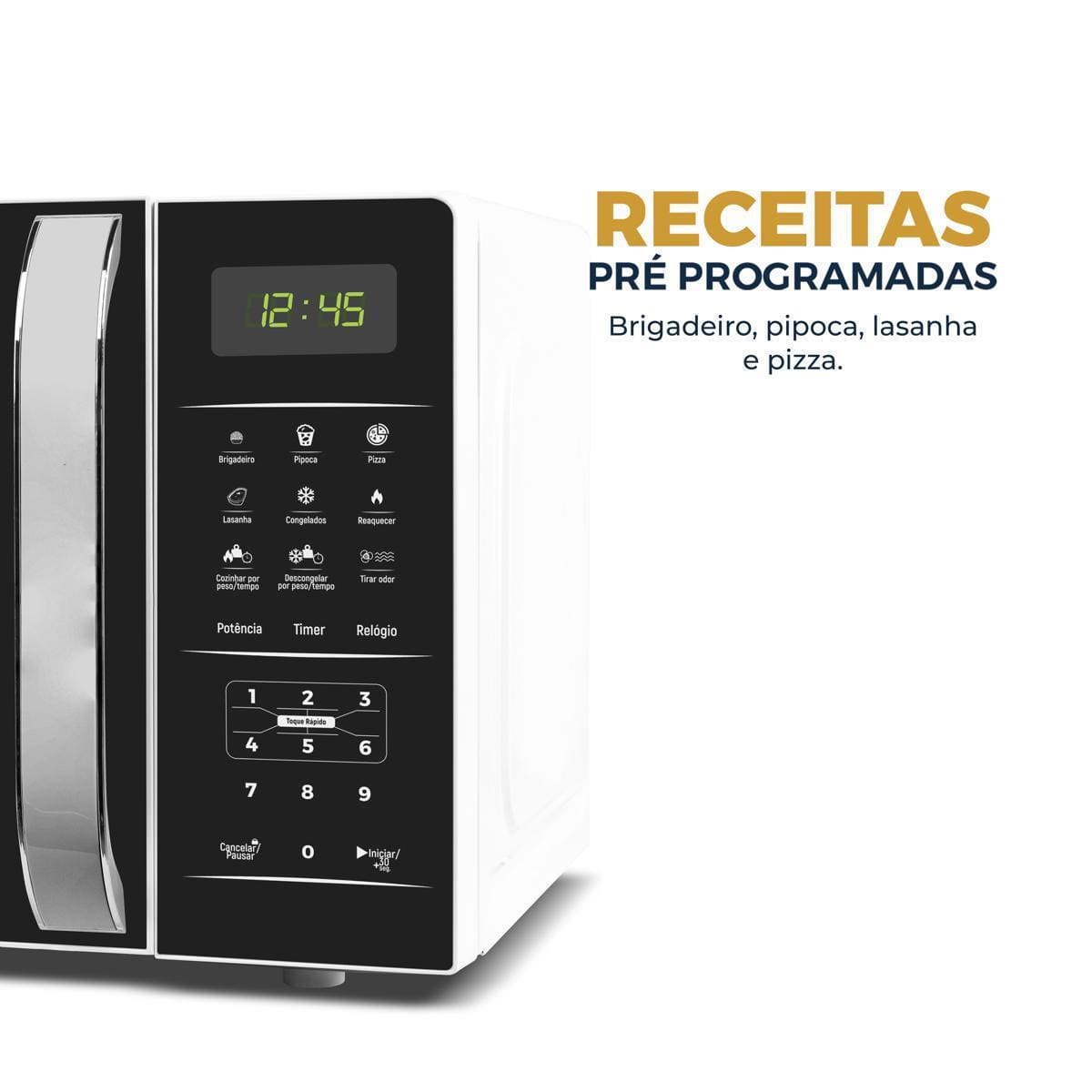 Micro-ondas Britânia BMO23 20L Limpa Fácil 1100W Preto/Branco - 110V - 3