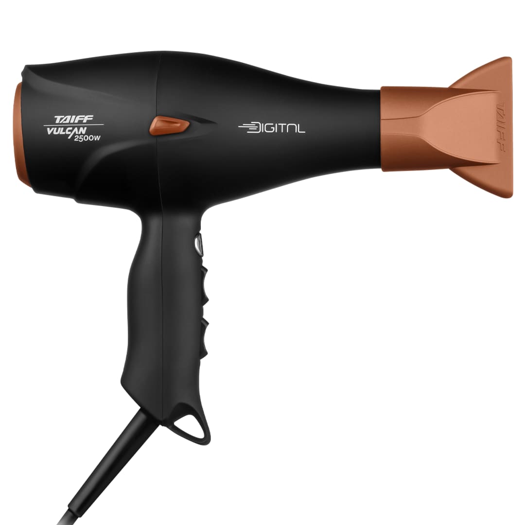 Secador de Cabelo Taiff Vulcan Digital 2500W Motor Digital Íons Anti-Frizz Preto e Cobre - 220V - 3