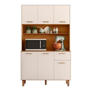 Cozinha Compacta Poliman New Livia 6 Portas 1 Gaveta - Off White Acetinado - 1