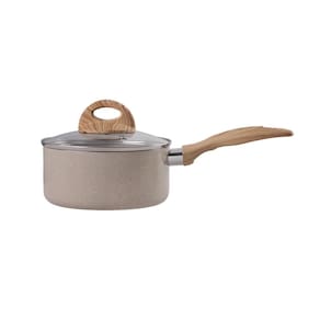 Jogo de Panelas de Indução Brinox Ceramic Life Smart Plus 5 Peças Antiaderente Tampas de Vidro Areia - 1