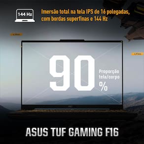Notebook Gamer 16” Asus TUF Gaming F16 FX607VJ-RL002 Intel Core 5 210H 8GB RAM 512GB SSD RTX 3050 Mecha Gray - 3