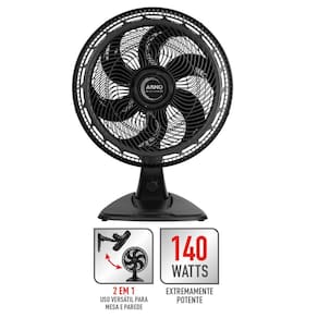 Ventilador de Mesa Arno VE60 X-treme 6 2em1 40cm 140W Silencioso Preto - 110V - 2