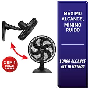 Ventilador de Mesa Arno VE60 X-treme 6 2em1 40cm 140W Silencioso Preto - 220V - 1