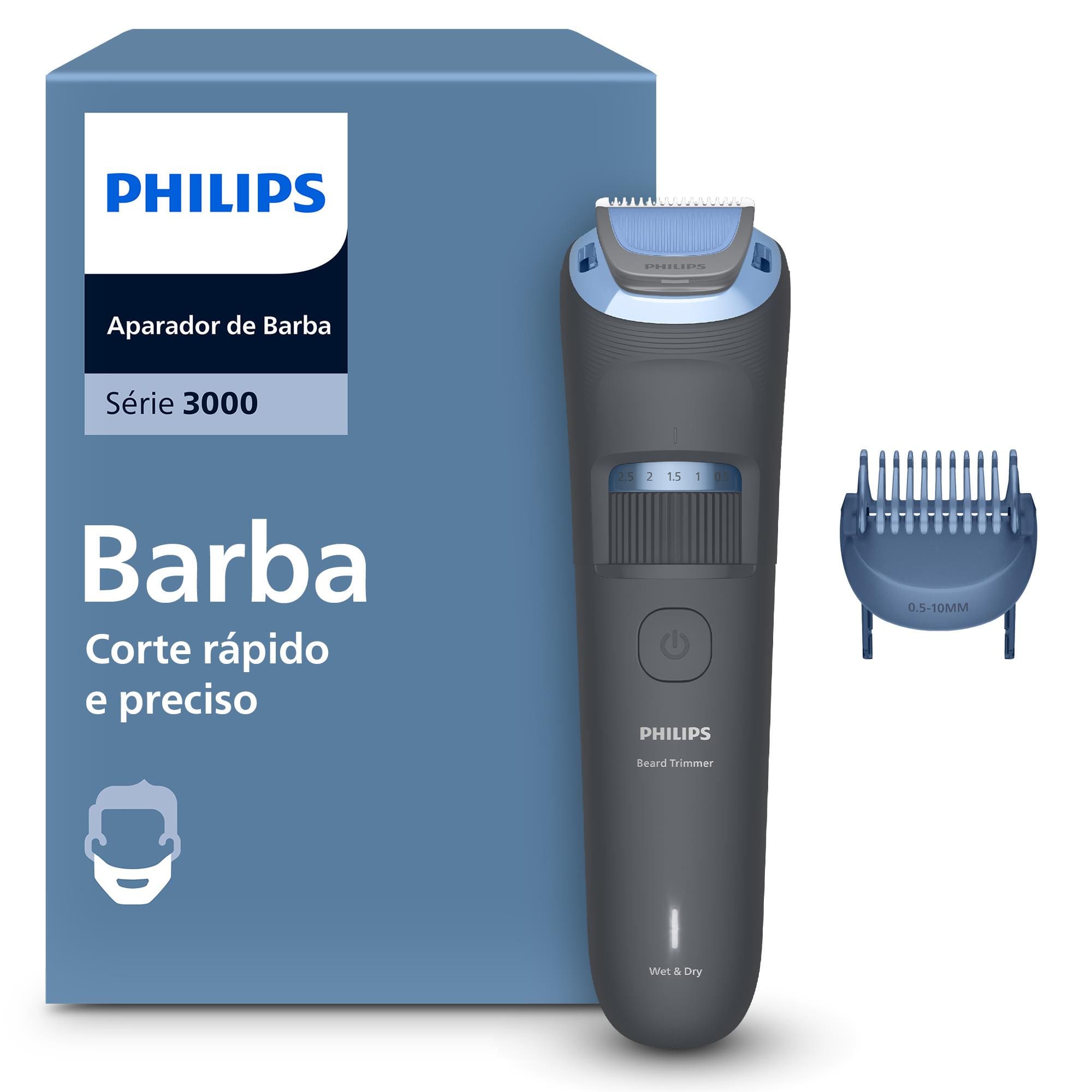Aparador de Barba Philips BT3617/15 Lâmina Auto Afiável Preto Bivolt - 3