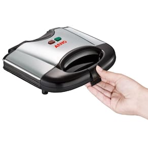 Sanduicheira Grill Arno SACS Placa Antiaderente Pés Antiderrapantes Inox e Preto - 110V - 2