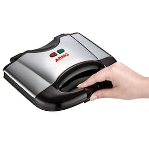 Sanduicheira Grill Arno SACS Placa Antiaderente Pés Antiderrapantes Inox e Preto - 220V - 3