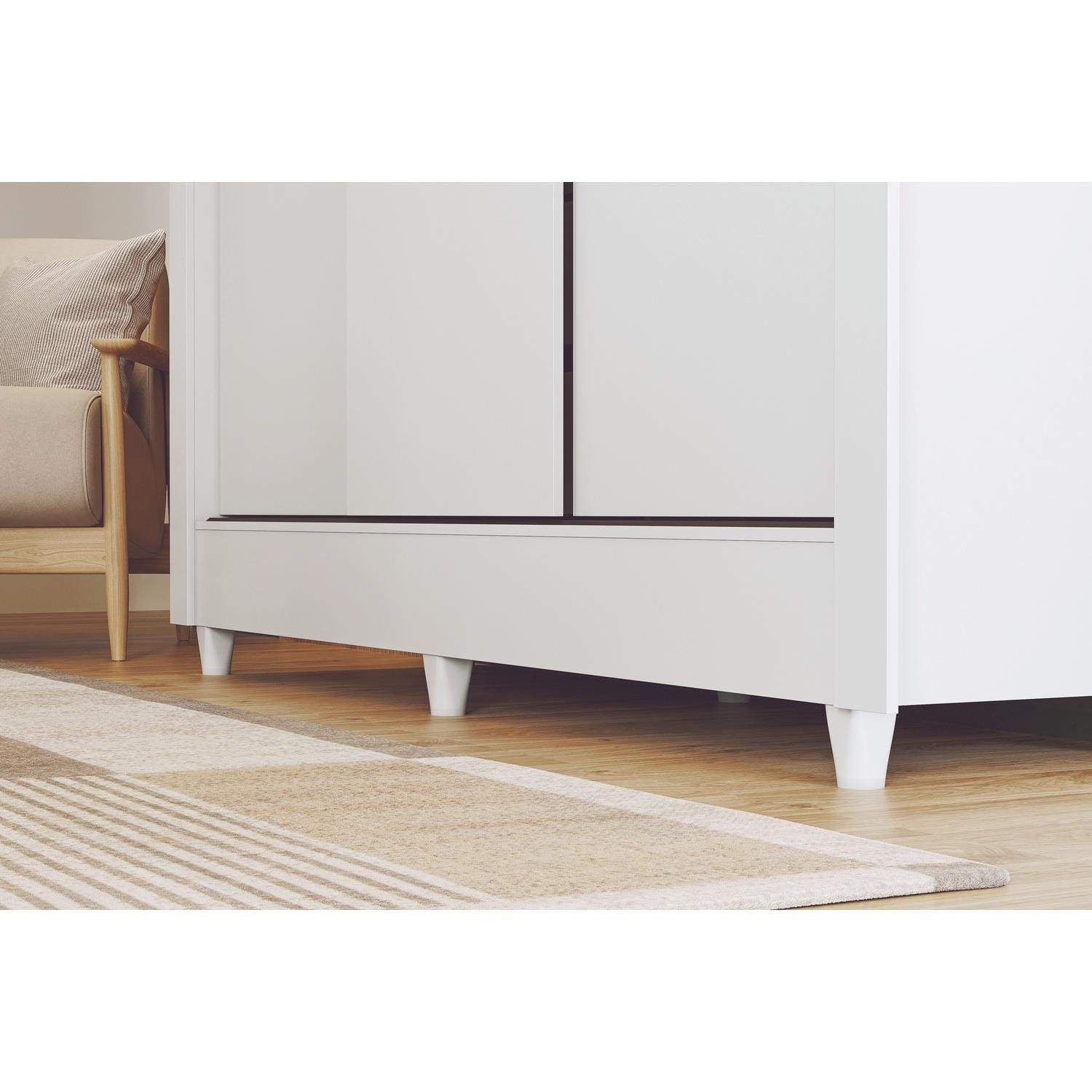 Guarda Roupa Santos Andirá Lisboa 3 Portas Deslizantes com Espelho - Branco - 3