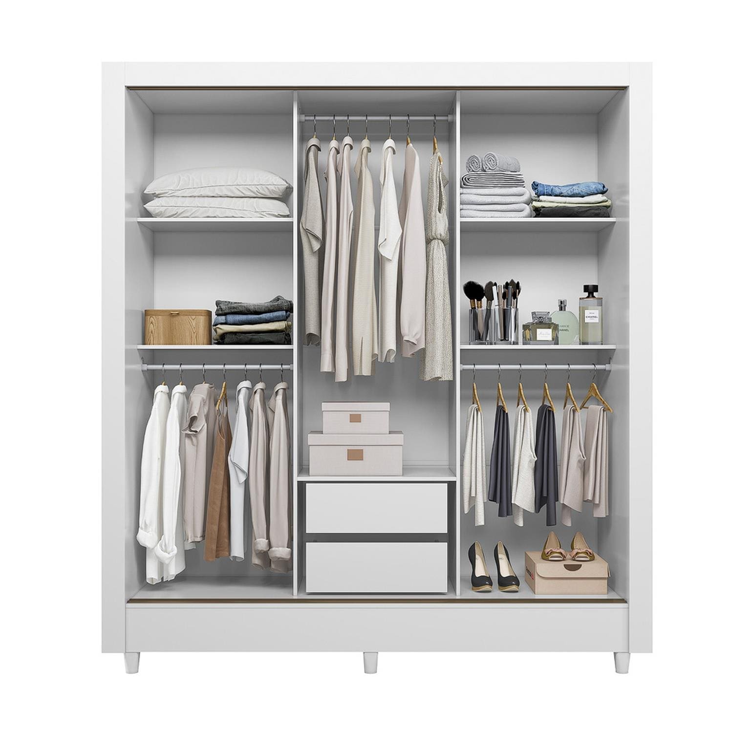 Guarda Roupa Santos Andirá Lisboa 3 Portas Deslizantes - Branco - 2