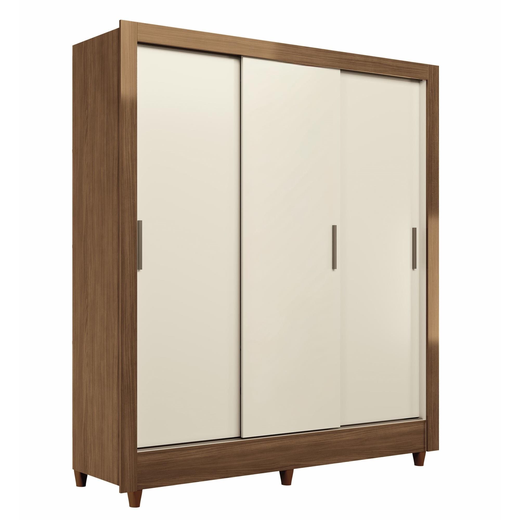 Guarda Roupa Santos Andirá Lisboa 3 Portas Deslizantes - Jequitibá/Off White - 1