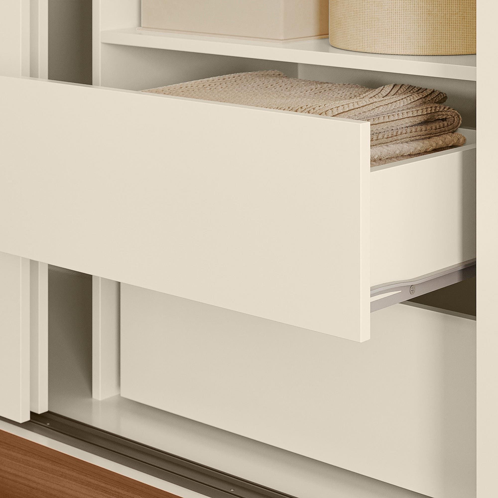 Guarda Roupa Santos Andirá Lisboa 3 Portas Deslizantes - Jequitibá/Off White - 3