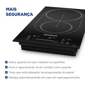 Cooktop de Indução 2 Bocas Mondial CTI-02 Preto - 220V - 3