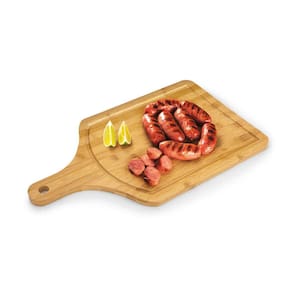 Tábua de Churrasco Euro Home Retangular 38x20cm Sulcos Cabo Bambu Natural - 2