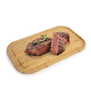 Tábua de Corte Euro Home Retangular 50x30cm Sulcos Bambu Natural - 2