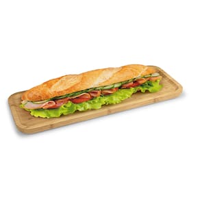 Bandeja Retangular Rasa Euro Home BAM2871 44,5x16,5cm Bambu Natural - 2