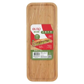 Bandeja Retangular Rasa Euro Home BAM2871 44,5x16,5cm Bambu Natural - 3