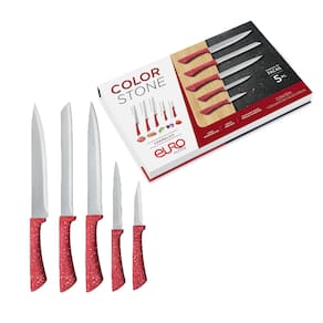 Conjunto Facas Euro Home Colorstone 5 Peças Aço Inox Cabo Ergonômico Design Moderno - Vermelho - 3