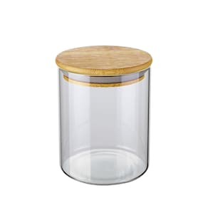 Pote de Vidro Euro Home Slim com Tampa Bambu 0,7L - 1