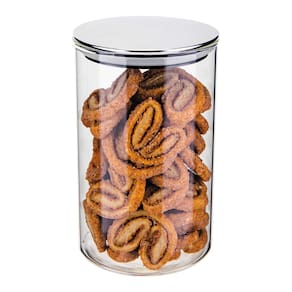 Pote de Vidro Slim Euro Home VDR6866 1L Tampa Inox Fechamento Hermético Design Moderno - 1