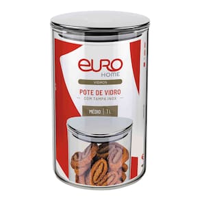 Pote de Vidro Slim Euro Home VDR6866 1L Tampa Inox Fechamento Hermético Design Moderno - 2