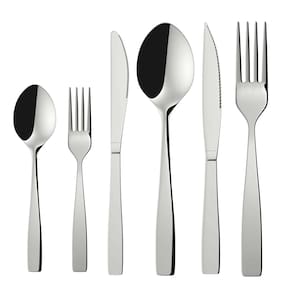 Faqueiro Euro Home Strauss Flat FQM42F 42 Peças Aço Inox Cabo Decorado Serve 6 Pessoas - 1