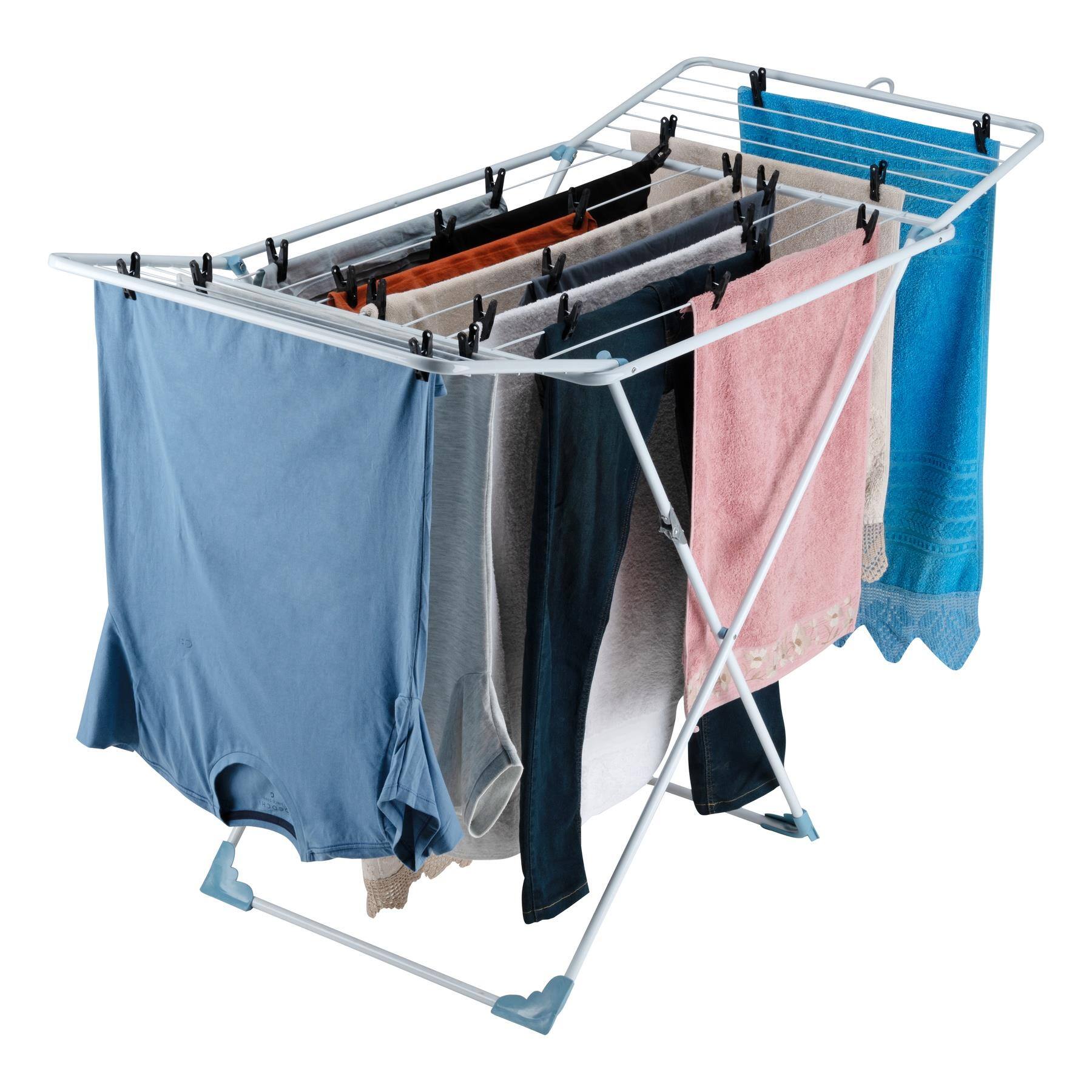 Varal de Chão com Abas Grande Utimil Dobradiça Inteligente Branco - 3