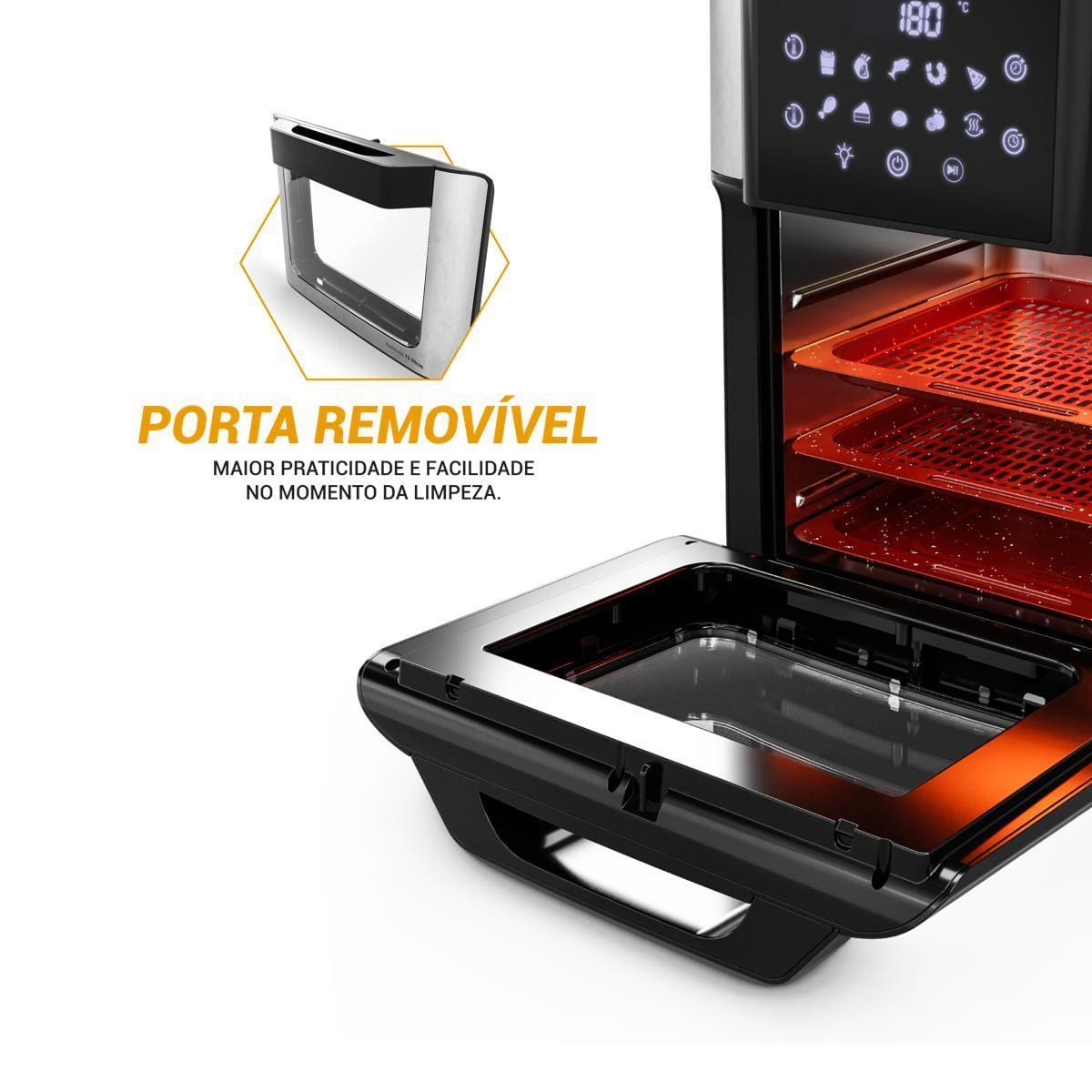 Fritadeira Elétrica Oven Philco PAF15A 15L Redstone Preta - 110V - 2